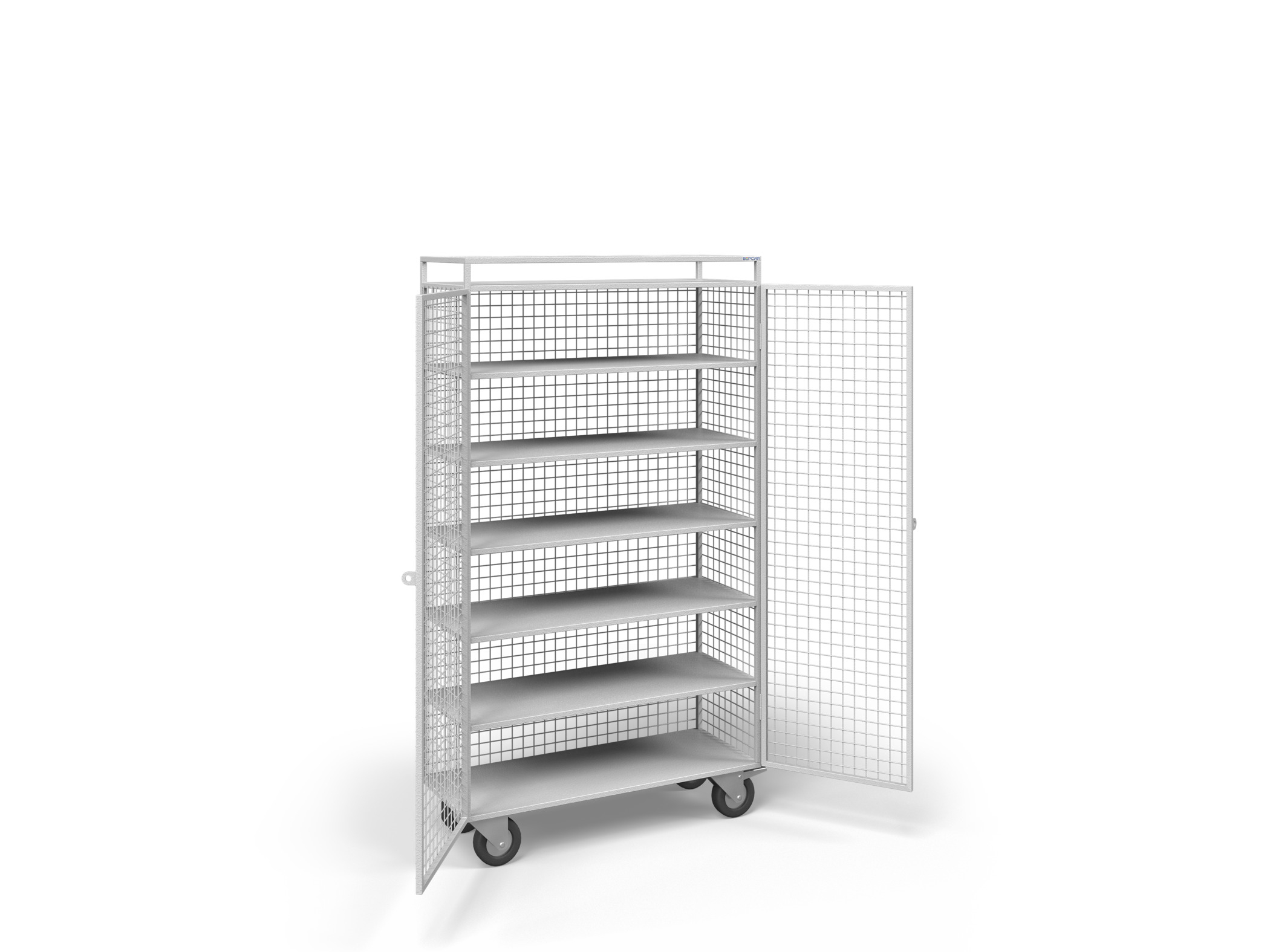 Стеллаж для хранения инвентаря закрытого типа передвижной Стеллаж для хранения инвентаря закрытого типа передвижной