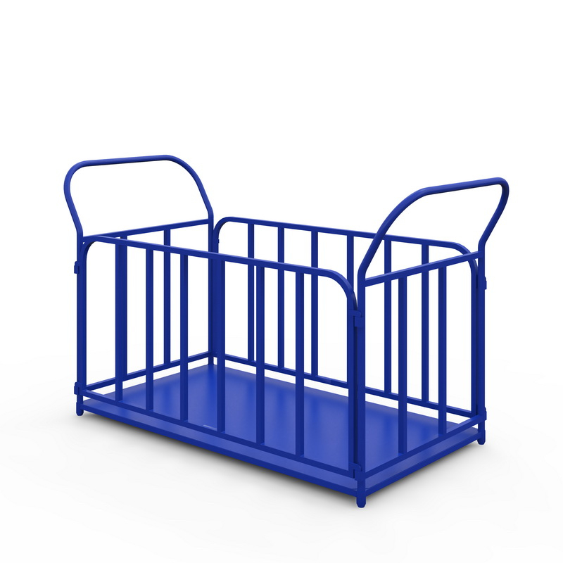 Тележка платформенная с трубчатыми бортами ТБ 4 (г/п 450 кг, 1200x600 мм, колеса черная резина 160 мм)