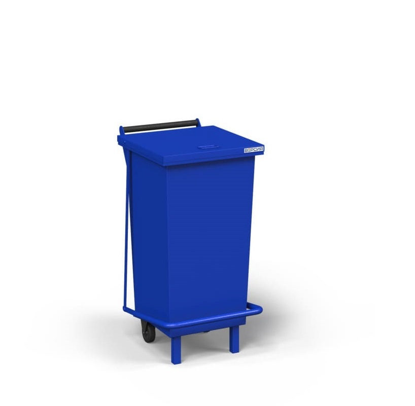 Контейнер для мусора металлический 120 л. с педалью Контейнер для мусора металлический 120 л. с педалью