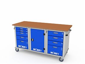 Верстак мобильный трехтумбовый WOKER PRO 3514.1800