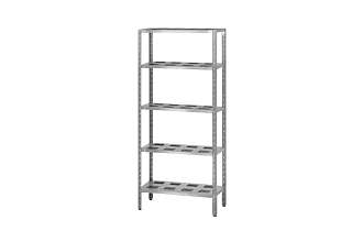 Стеллаж полочный СПЛ - 1200x500x2000 Norma (стойки цинк, полка-решетка 5 шт., нерж. 430)