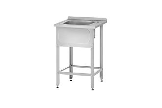Ванна моечная цельнотянутая ВМЦн - 700x600x860 Norma Zn, 1 м/о 500x400x250, борт, отв. д/смесит., экран (ножка угловая)