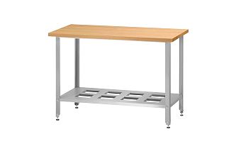Стол кондитерский СПРн - 1200x600x860 Norma Zn, бук/40 (полка-решетка, ножка угловая)
