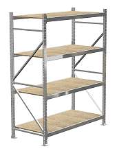 Стеллаж MS Pro 2500х1800х800, 4 яруса, ДСП
