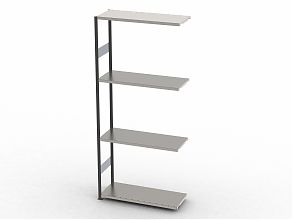 Стеллаж S90 2295х1280х600, 4 полки, доп. секция