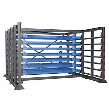 Каркас стеллажа без ворот (h-2400) с выкатными платформами для металла 1500х3000 мм Каркас стеллажа без ворот (h-2400) с выкатными платформами для металла 1500х3000 мм