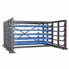 Каркас стеллажа без ворот (h-2000) с выкатными платформами для металла 1500х3000 мм Каркас стеллажа без ворот (h-2000) с выкатными платформами для металла 1500х3000 мм