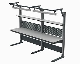 Стол рабочий укороченный 1500х700 мм 41.СД ESD (RAL7035) + 41А.СВ-120
