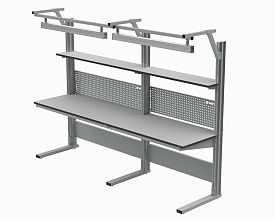 Стол рабочий укороченный 1500х700 мм 41.СД ESD (RAL7012) + 41А.СВ-120