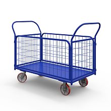 Тележка платформенная с сетчатыми бортами ТС 6 (800х1200) г/п 600 кг.150 чугун/полиуретан