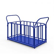 Тележка платформенная с трубчатыми бортами ТБ  4 (г/п 700 кг, 1200x600 мм, колеса литая протекторная резина 200 мм)