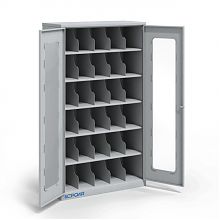 Металлический шкаф для 30 противогазов ХПГ-30, с дверьми из акрилового стекла Металлический шкаф для 30 противогазов ХПГ-30, с дверьми из акрилового стекла